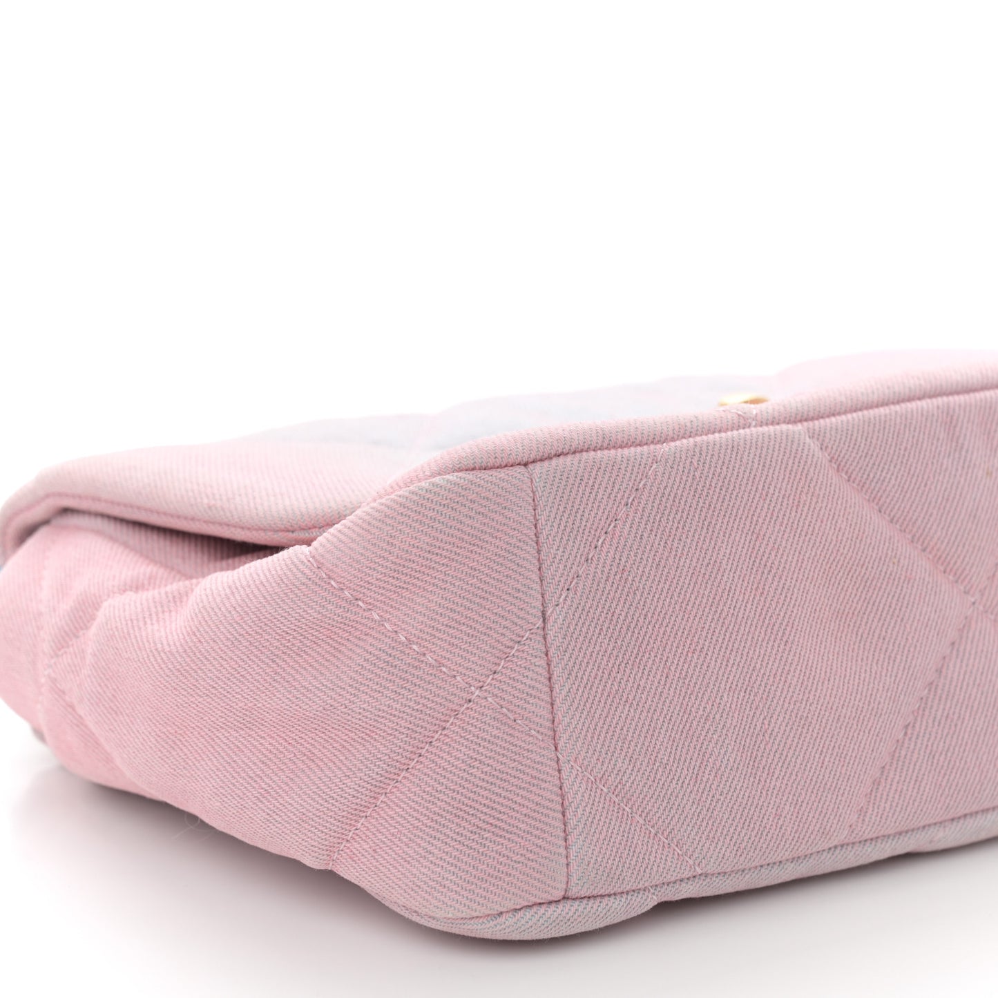 Denim Quilted Medium Chanel 19 Flap Blue Pink