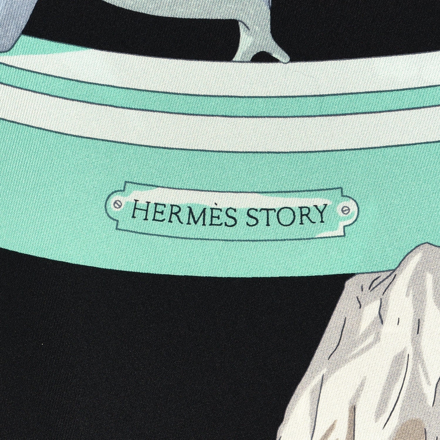 Hermes Silk Story Scarf 90 Marron Black Jaune Multicolor 2 of 5