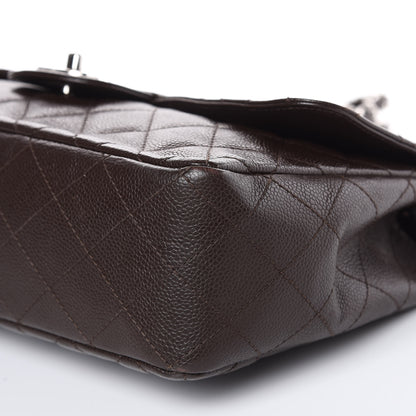 Chanel Caviar Quilted Jumbo Single Flap Dark Brown 9 of 16