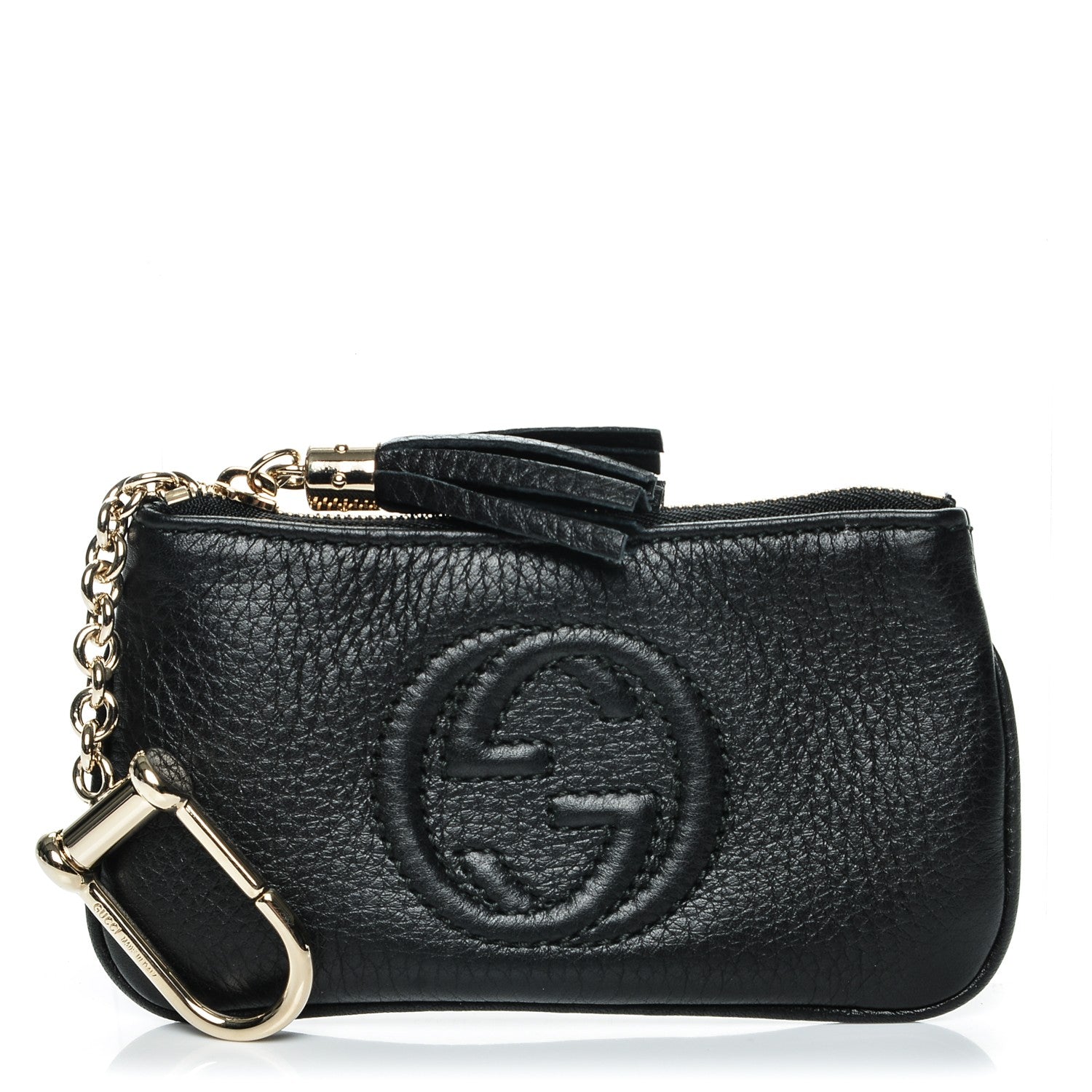 Gucci Pebbled Calfskin Soho Key Case Black 1 of 7