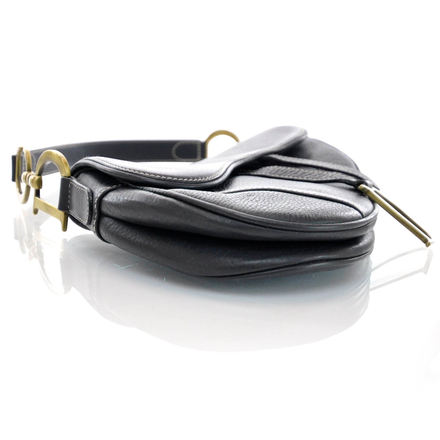 Leather Saddle Bag Black