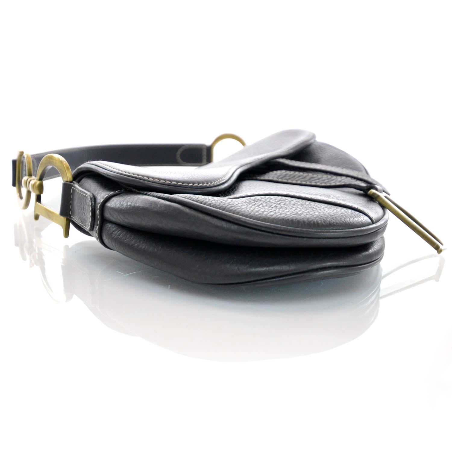 Christian Dior Leather Saddle Bag Black 6 of 13