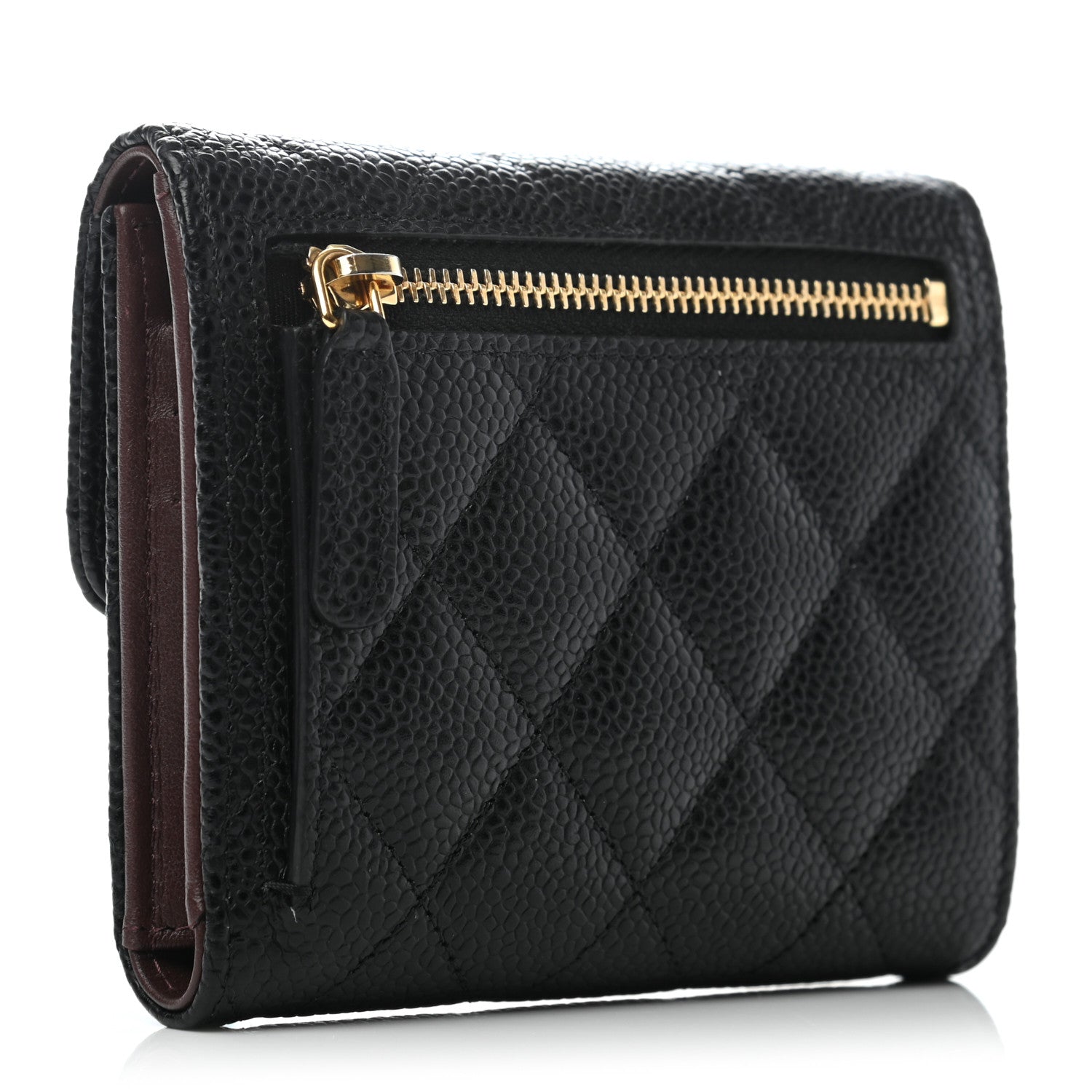 Chanel Caviar Quilted Compact Flap Wallet Black 3 of 9
