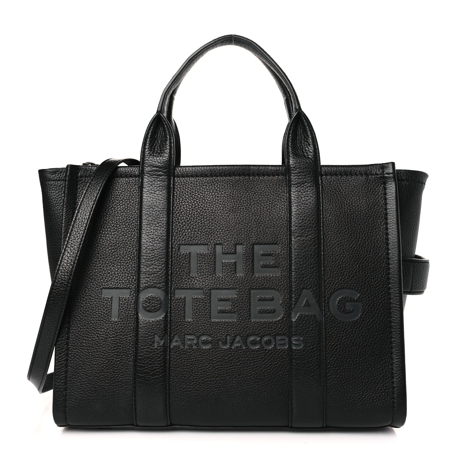 Marc Jacobs Grained Calfskin Medium The Tote Bag Black 1 of 8