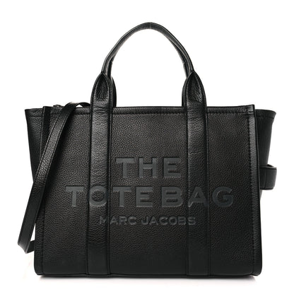 Marc Jacobs Grained Calfskin Medium The Tote Bag Black 1 of 8