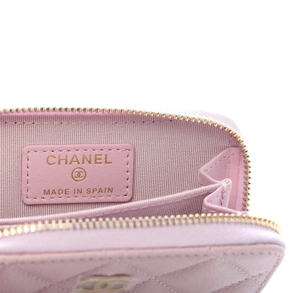 Chanel Caviar Quilted Zip Coin Purse Light Pink 6 of 10