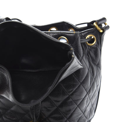 Chanel Caviar Quilted Drawstring Shoulder Bag Black 14 of 16