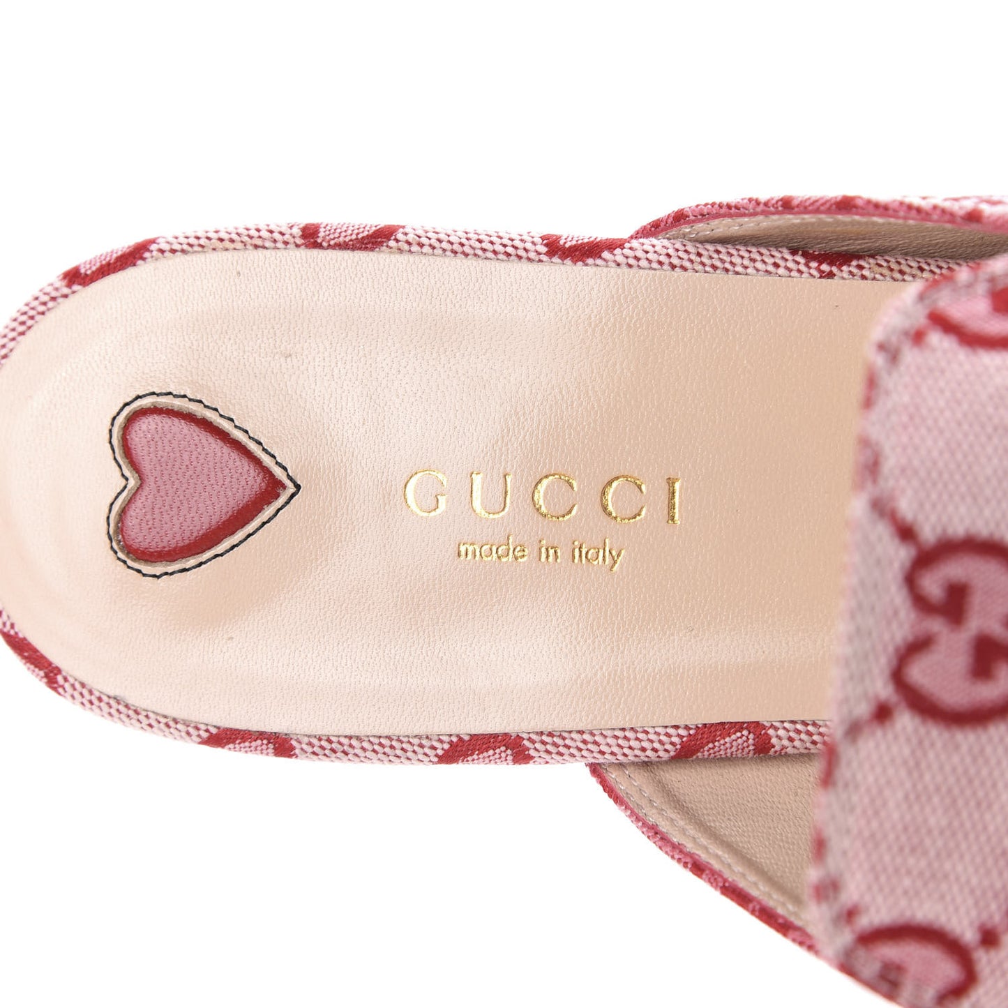 Canvas GG Monogram Horsebit Womens Princetown Slippers 40 Gardenia Hibiscus Red