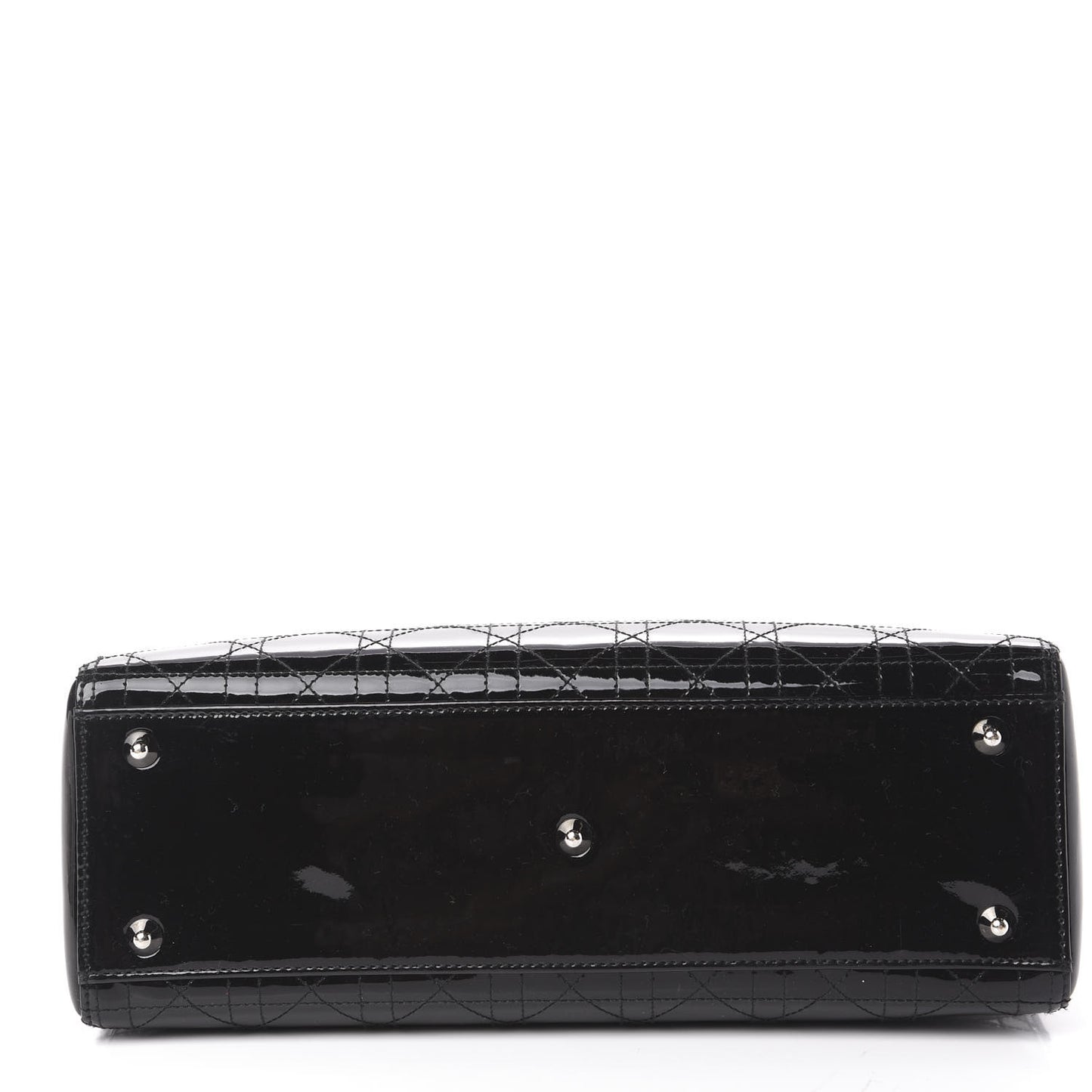 Patent Cannage Stitched Large Lady Dior Black