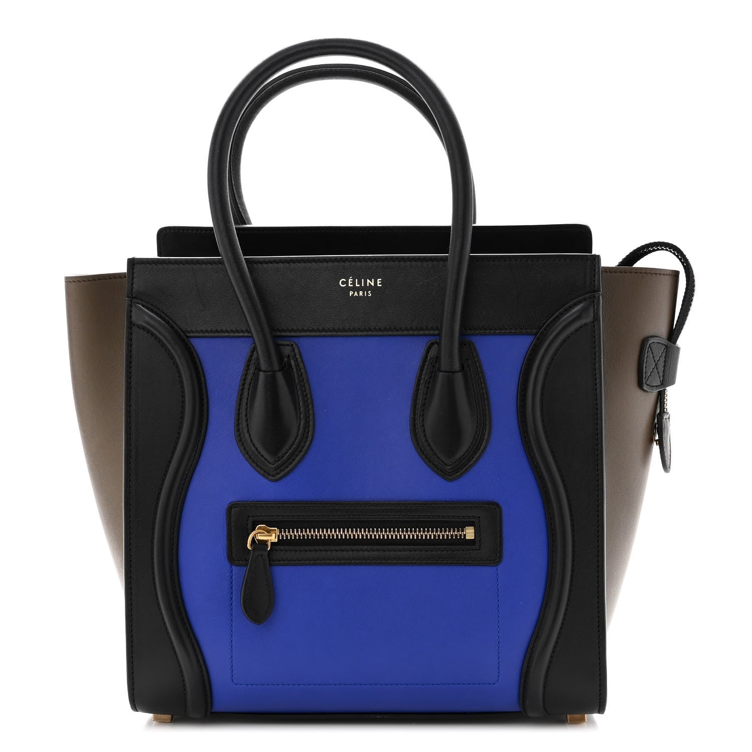 Celine Drummed Calfskin Micro Tri-Color Luggage Indigo 1 of 10