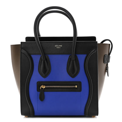Celine Drummed Calfskin Micro Tri-Color Luggage Indigo 1 of 10