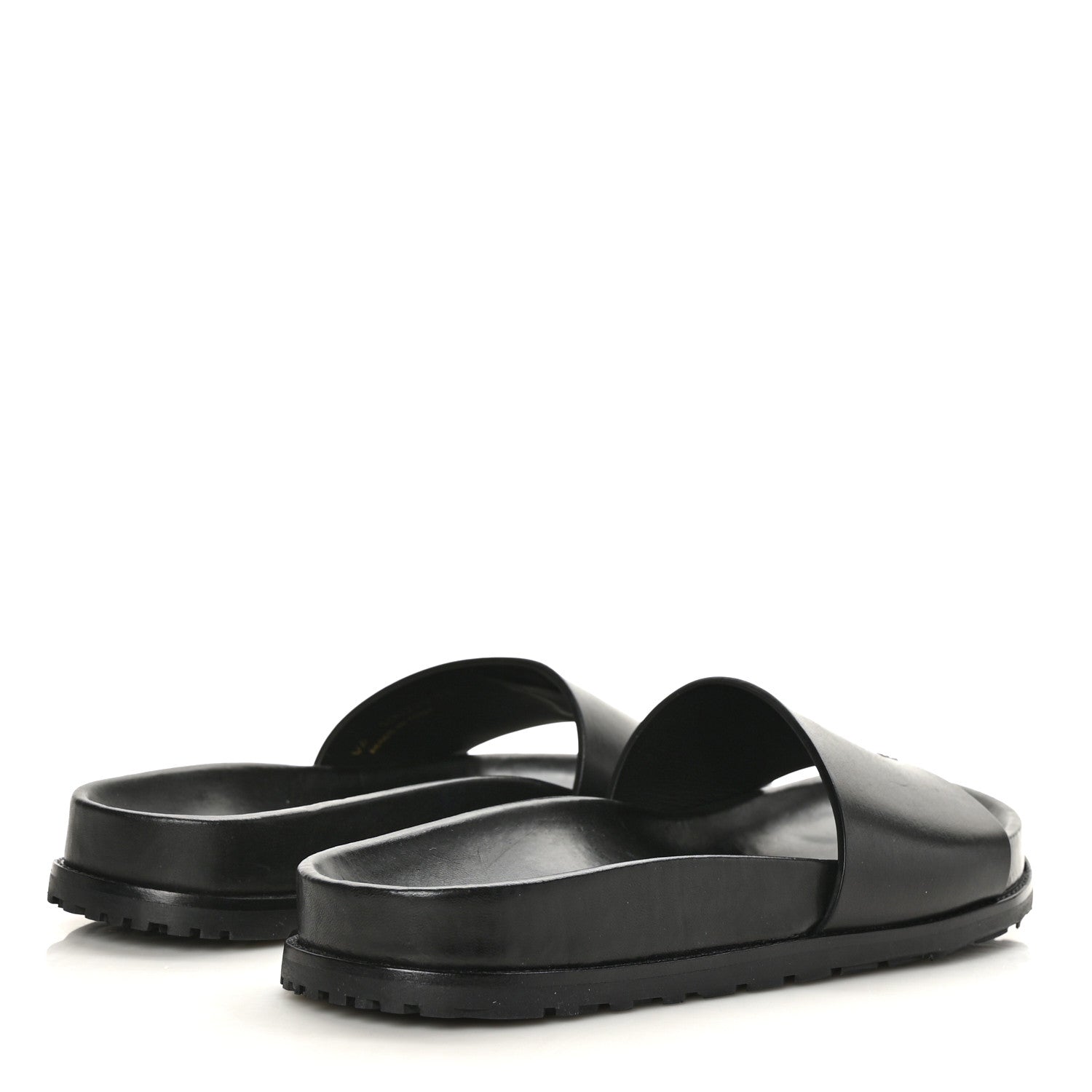 Saint Laurent Calfskin Monogram Jimmy Joan Slide Sandals 37 Black 4 of 8