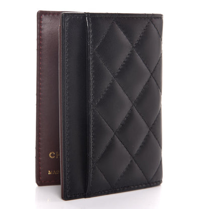 Chanel Lambskin Quilted Card Holder Wallet Black 3 of 8