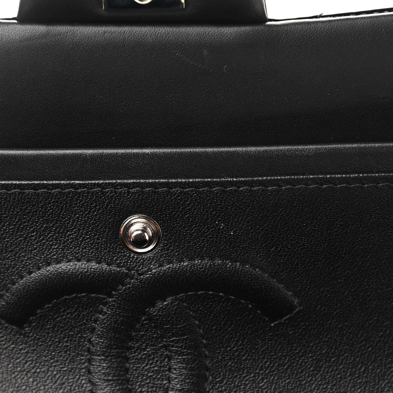 Chanel Patent Chevron Quilted Medium Double Flap Black 10 of 10