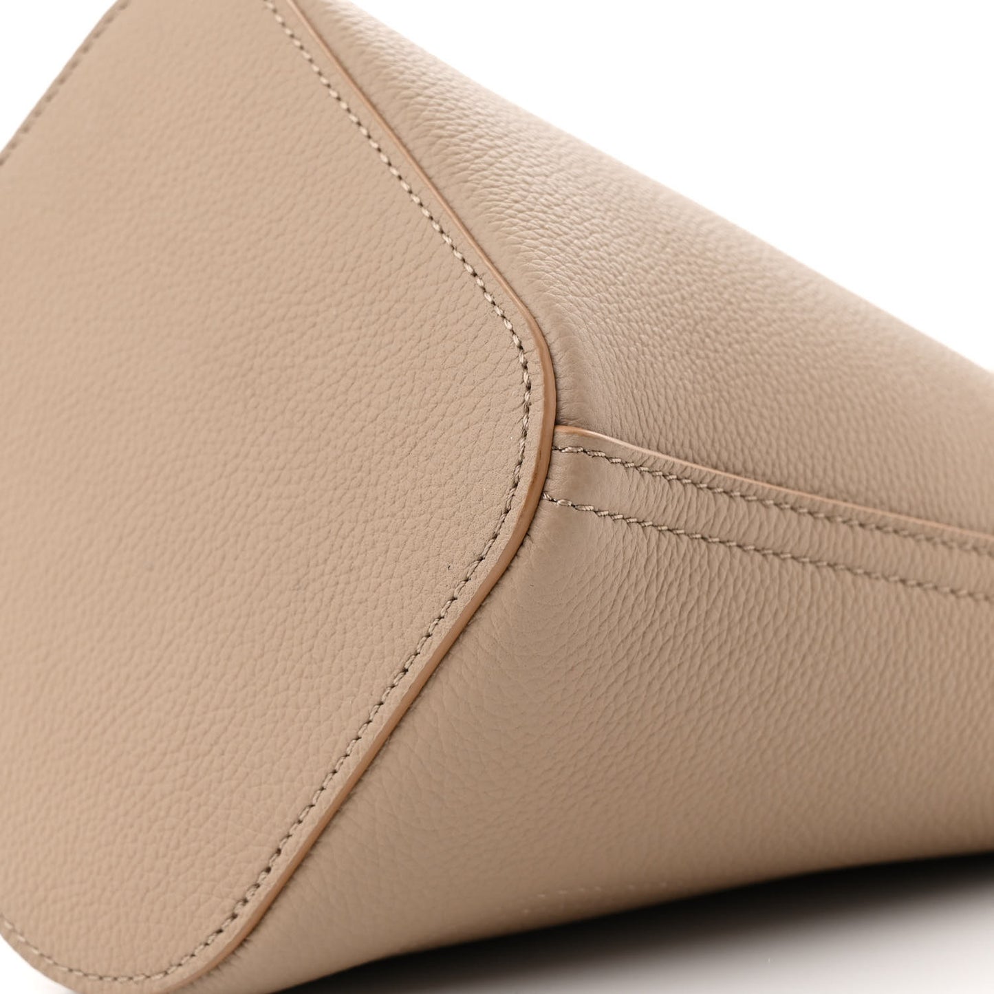 Soft Grained Calfskin Mini Pebble Bucket Bag Oak