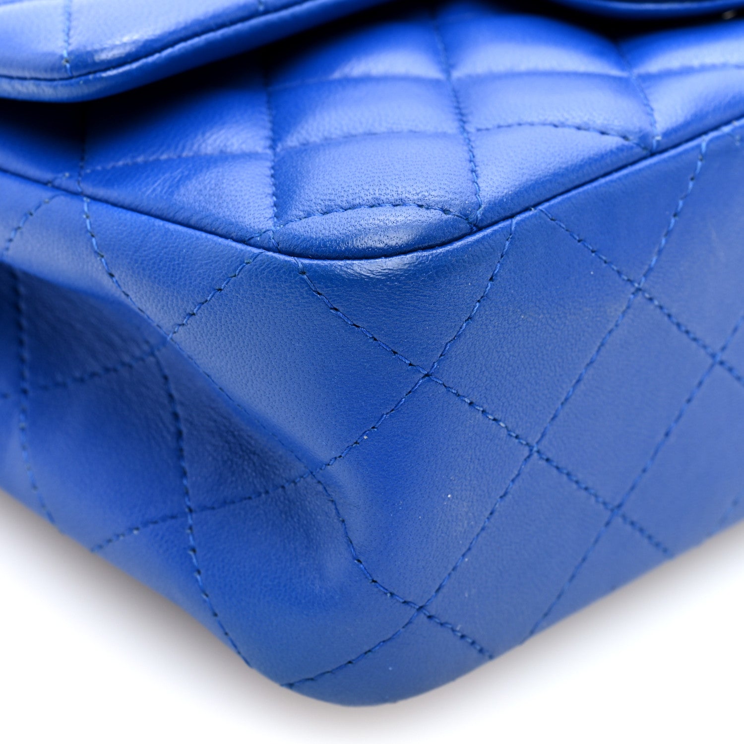 Chanel Lambskin Quilted Mini Rectangular Flap Blue 9 of 10