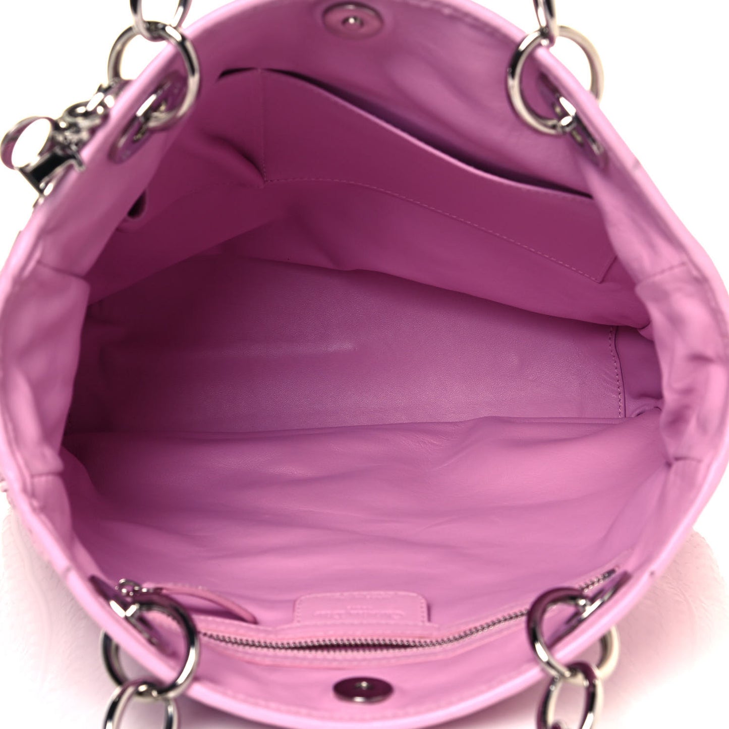 Lambskin Woven Dior Soft Shopping Tote Pink