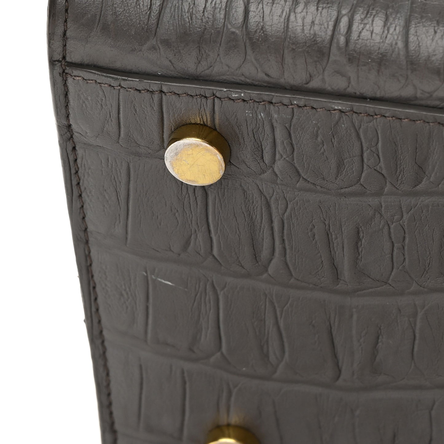Calfskin Crocodile Embossed Small Sac De Jour Fog