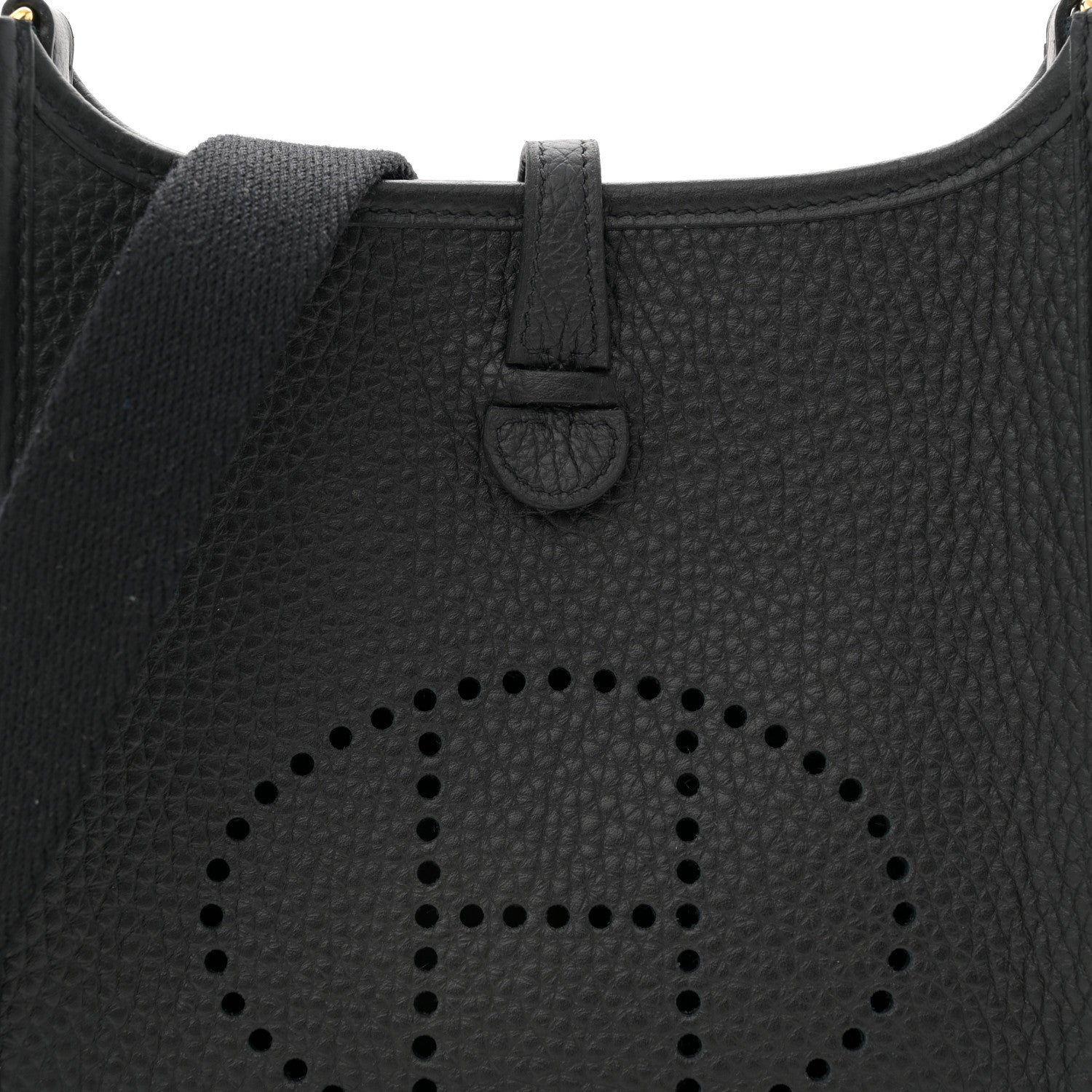 Hermes Taurillon Clemence Evelyne TPM Black 8 of 10