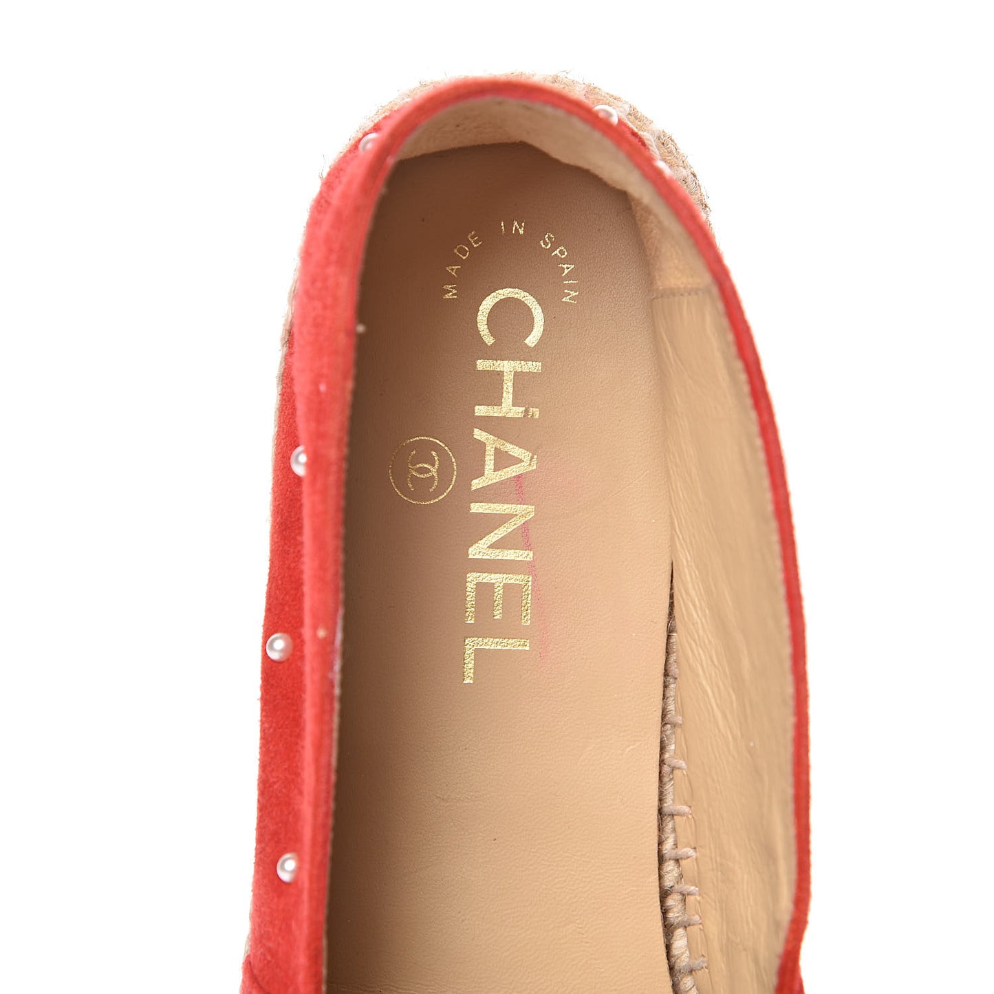 Suede Pearl CC Espadrilles 40 Red
