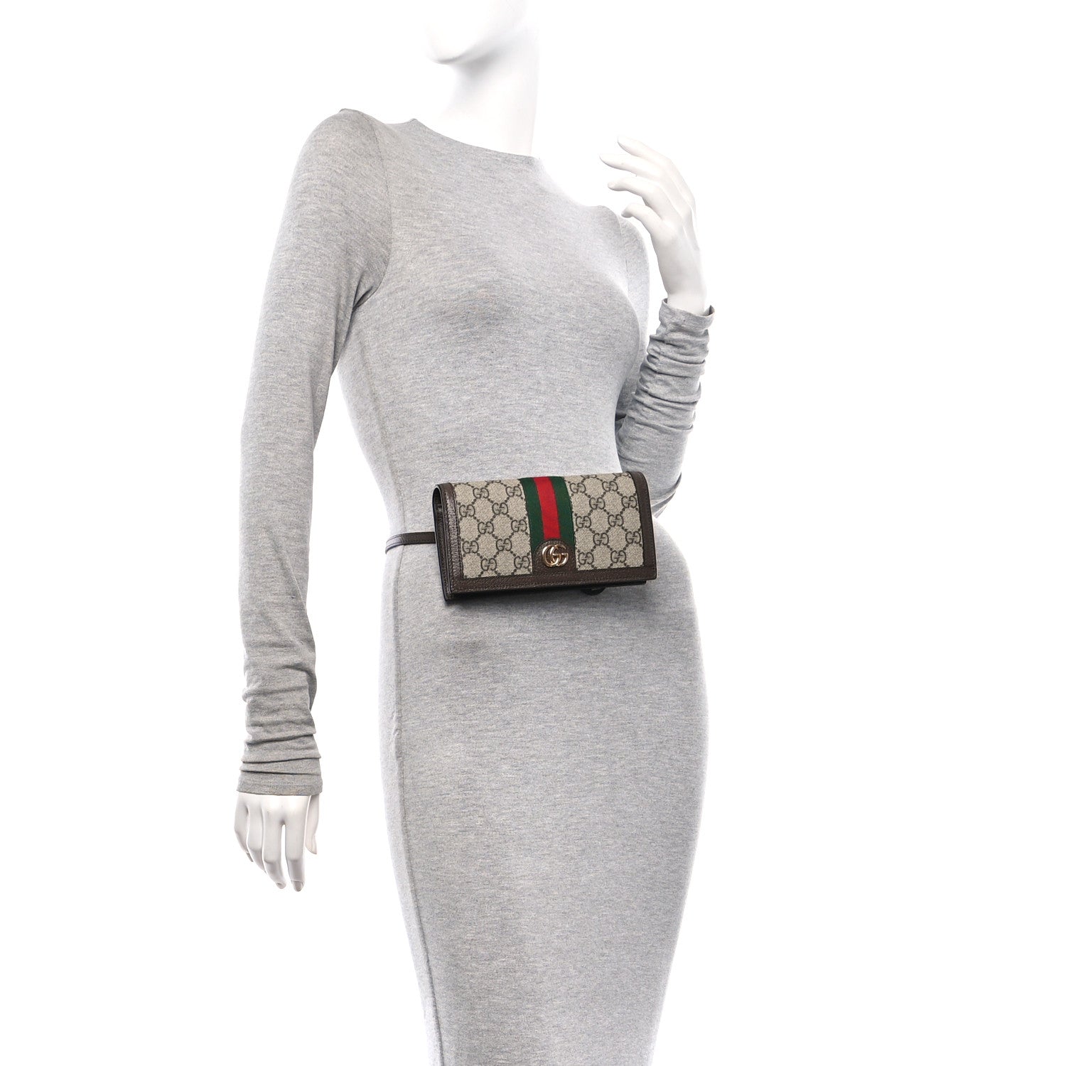 Gucci GG Supreme Monogram Web Ophidia Belt Bag Beige Ebony New Acero 2 of 12