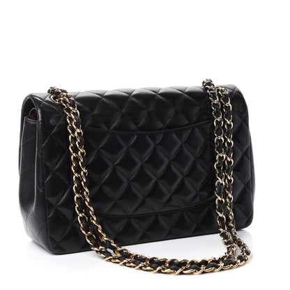 Chanel Lambskin Quilted Jumbo Double Flap Black 4 of 12