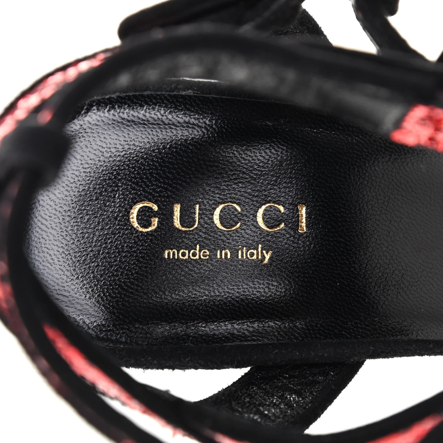 Gucci Glitter Suede Galactica Super Kid Platform Sandals 36 Red 8 of 10