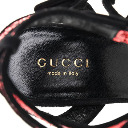 Gucci Glitter Suede Galactica Super Kid Platform Sandals 36 Red 8 of 10