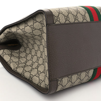 Gucci GG Supreme Monogram Web Medium Ophidia Tote Bag Brown 8 of 9