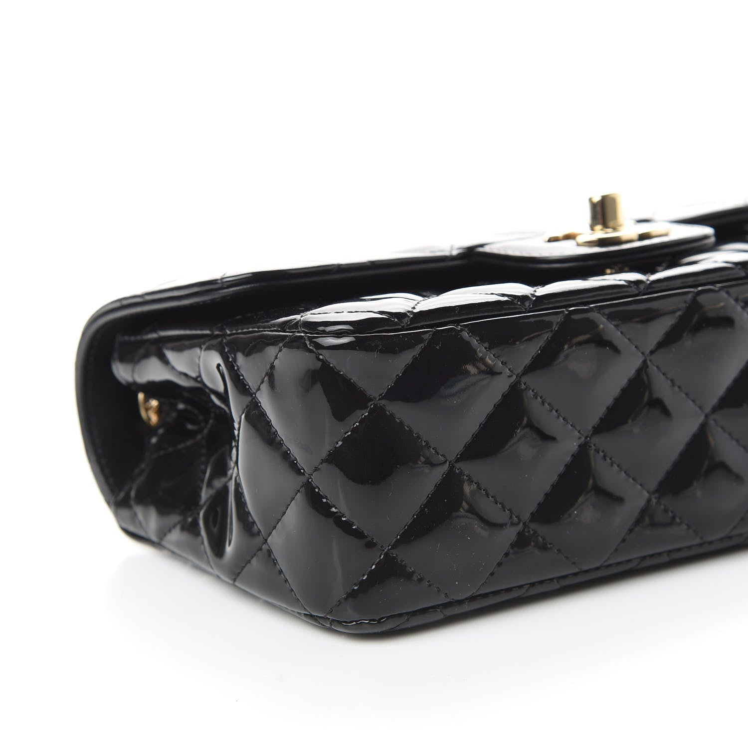 Chanel Patent Calfskin Quilted Mini Rectangular Flap Black 5 of 10