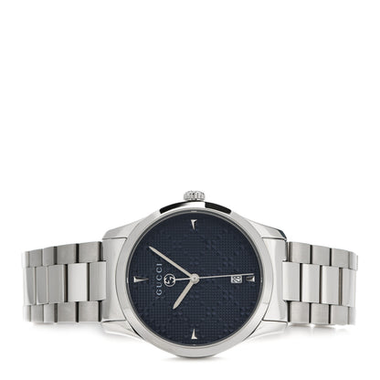 Gucci Stainless Steel 38mm G-Timeless Diamante Quartz Watch Navy 2 of 6