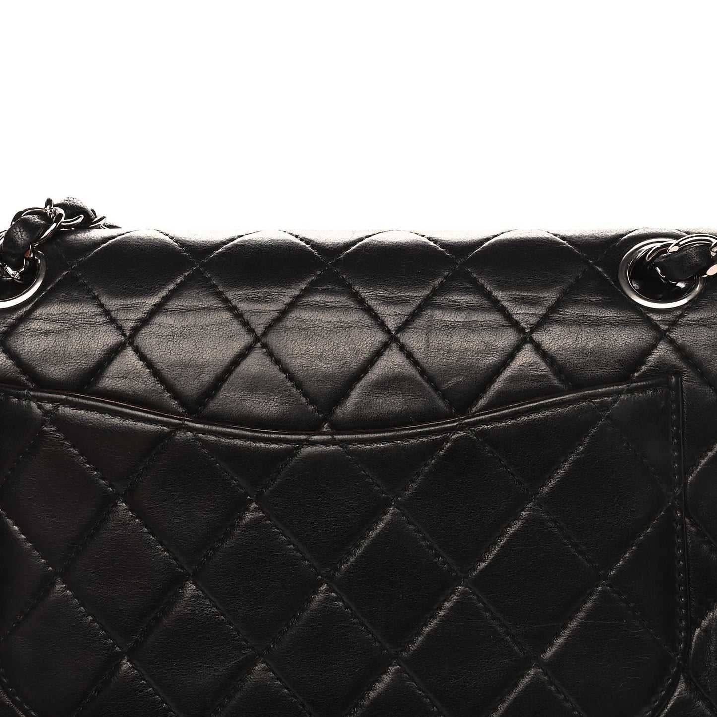 Lambskin Quilted Small Double Flap Black
