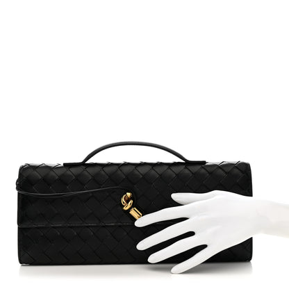 Bottega Veneta Nappa Intrecciato Long Andiamo Top Handle Clutch Black 2 of 10