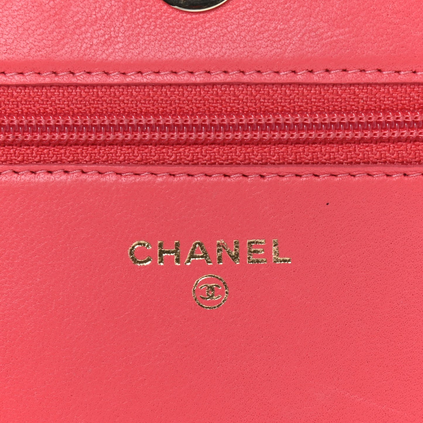 Lambskin Chevron Quilted Boy Wallet On Chain WOC Pink