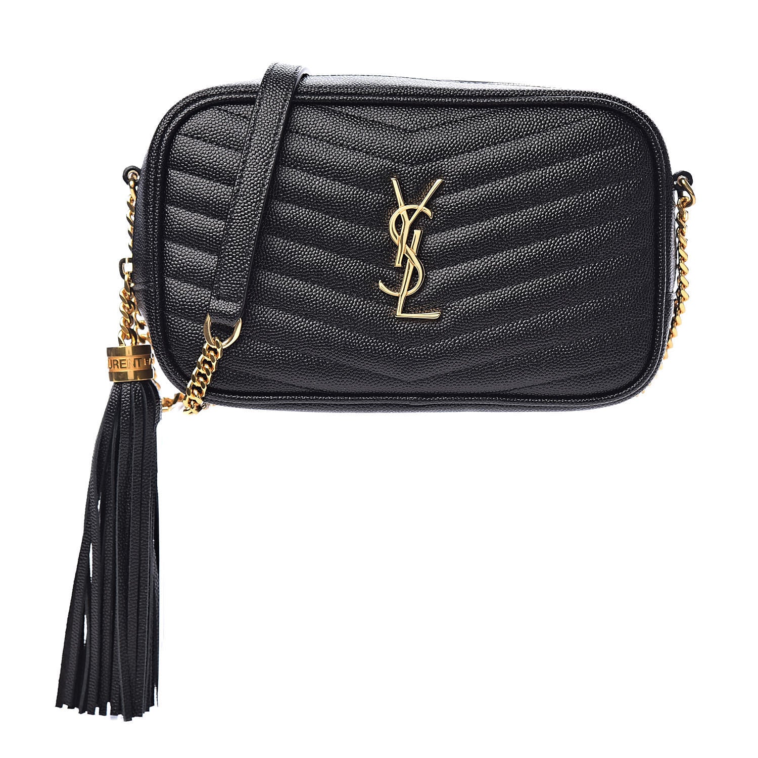 Saint Laurent Grain De Poudre Matelasse Monogram Mini Lou Camera Bag Black 1 of 12