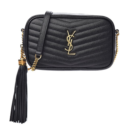 Saint Laurent Grain De Poudre Matelasse Monogram Mini Lou Camera Bag Black 1 of 12