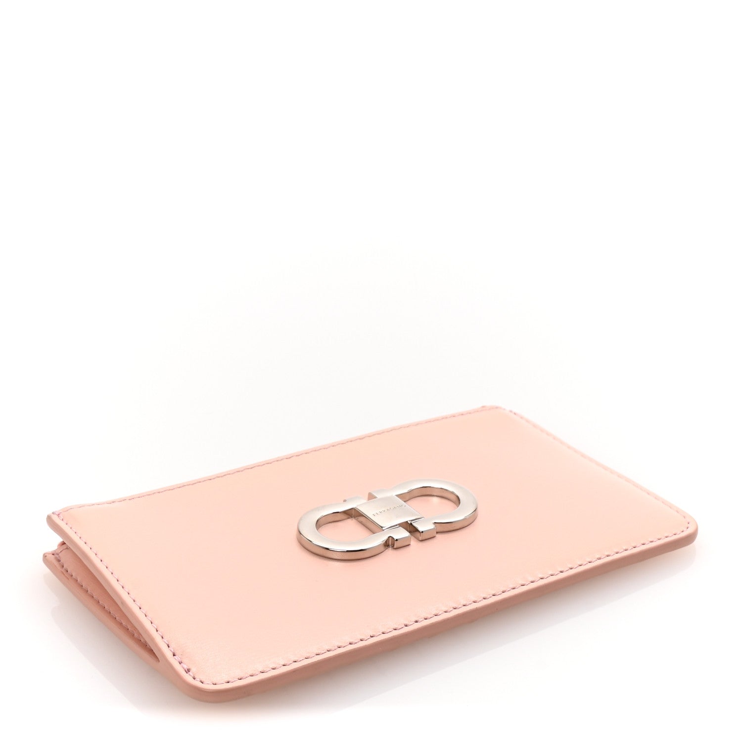 Salvatore Ferragamo Calfskin Gancini Card Holder Pink 4 of 6