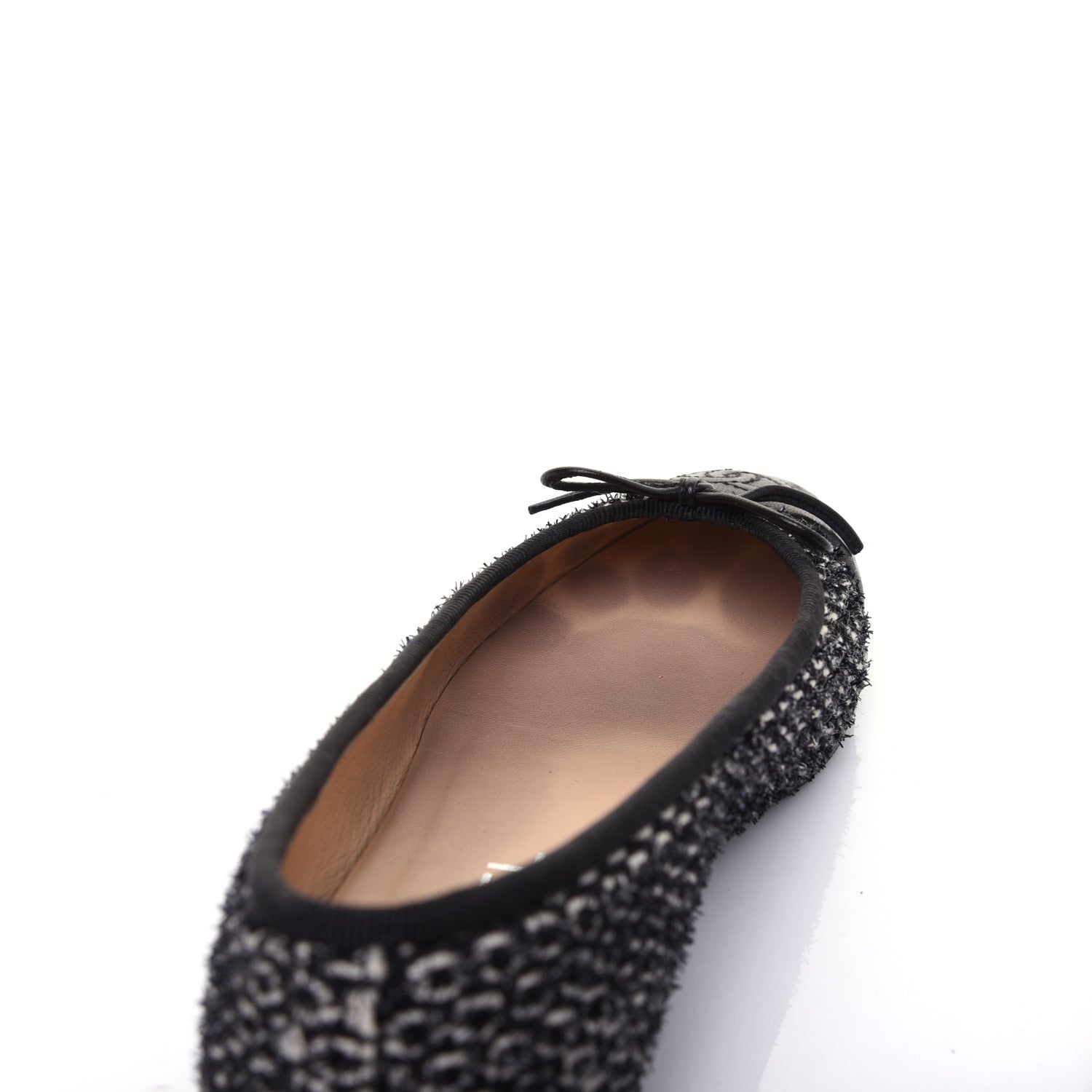 Chanel Tweed Cap Toe Ballerina Flats 36.5 Black White 11 of 14