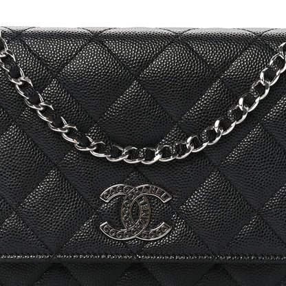 Chanel Caviar Quilted CC Logo Wallet on Chain WOC Black 9 of 11