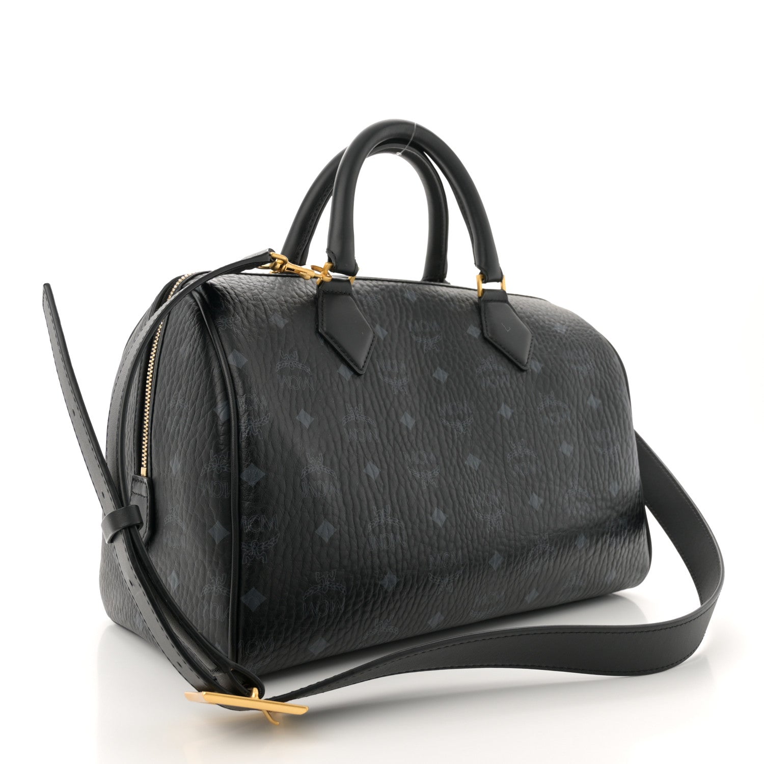MCM Visetos Medium Ella Boston Bag Black 3 of 10
