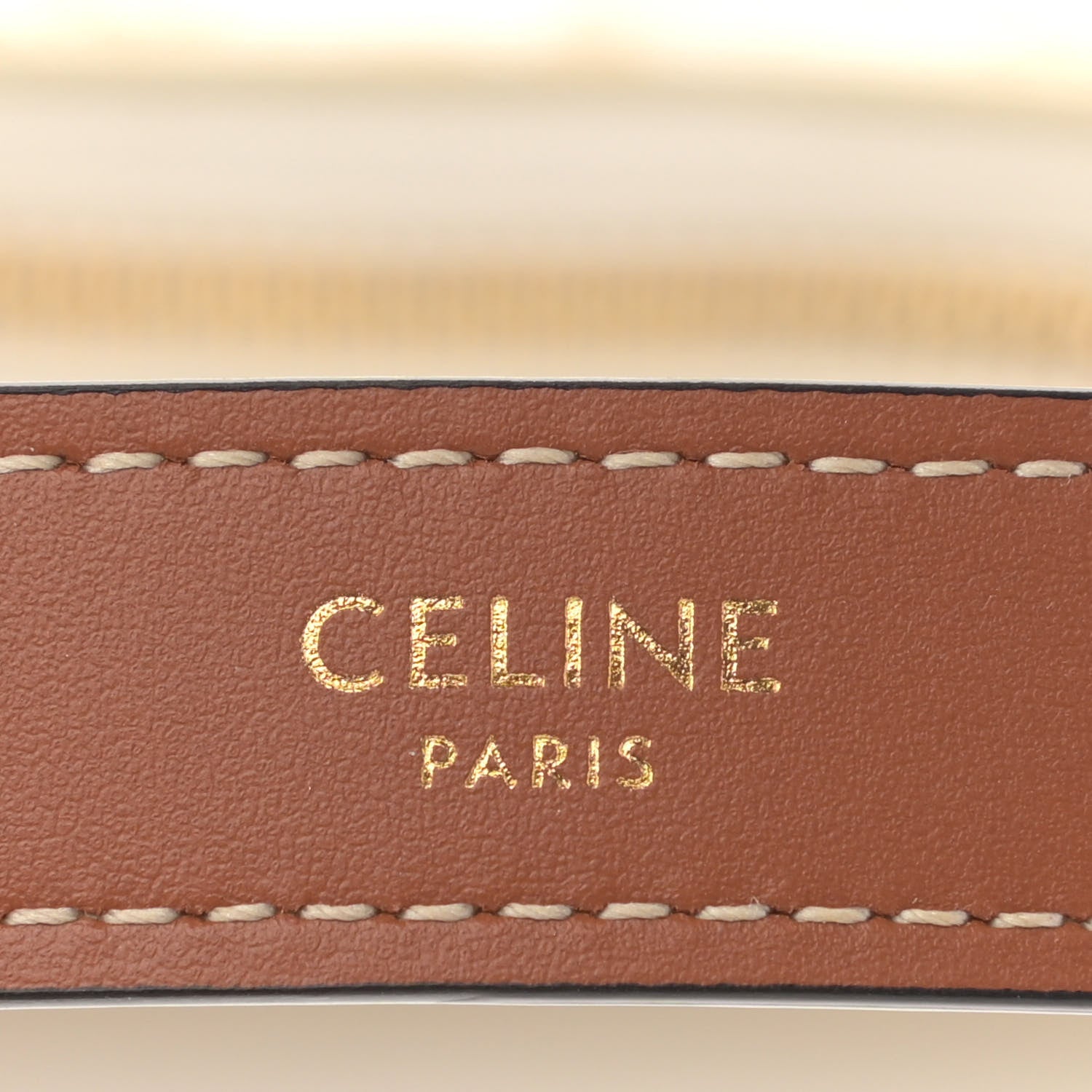 Celine Canvas Calfskin Ava Triomphe Shoulder Bag White 6 of 11