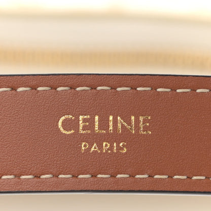 Celine Canvas Calfskin Ava Triomphe Shoulder Bag White 6 of 11
