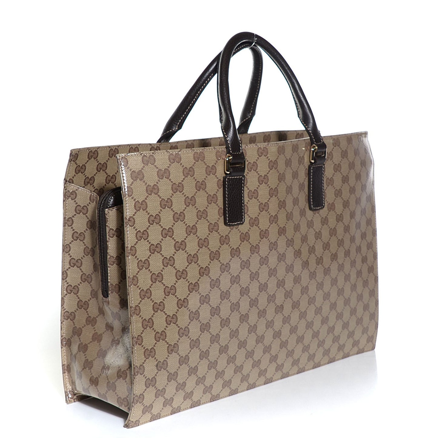 Crystal Monogram Large Tote Brown