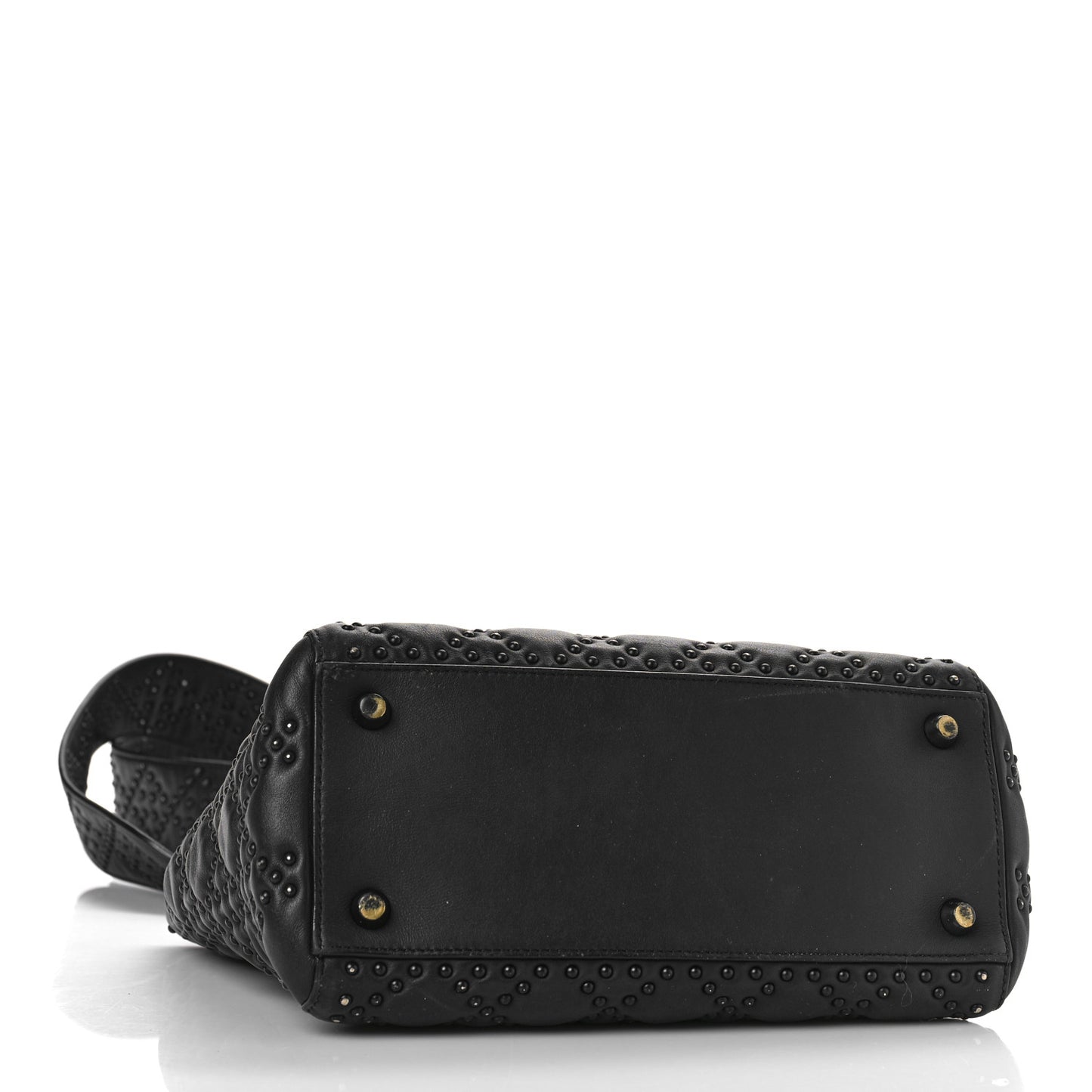 UItra Matte Calfskin Cannage Studded Medium Supple Lady Dior Black Black