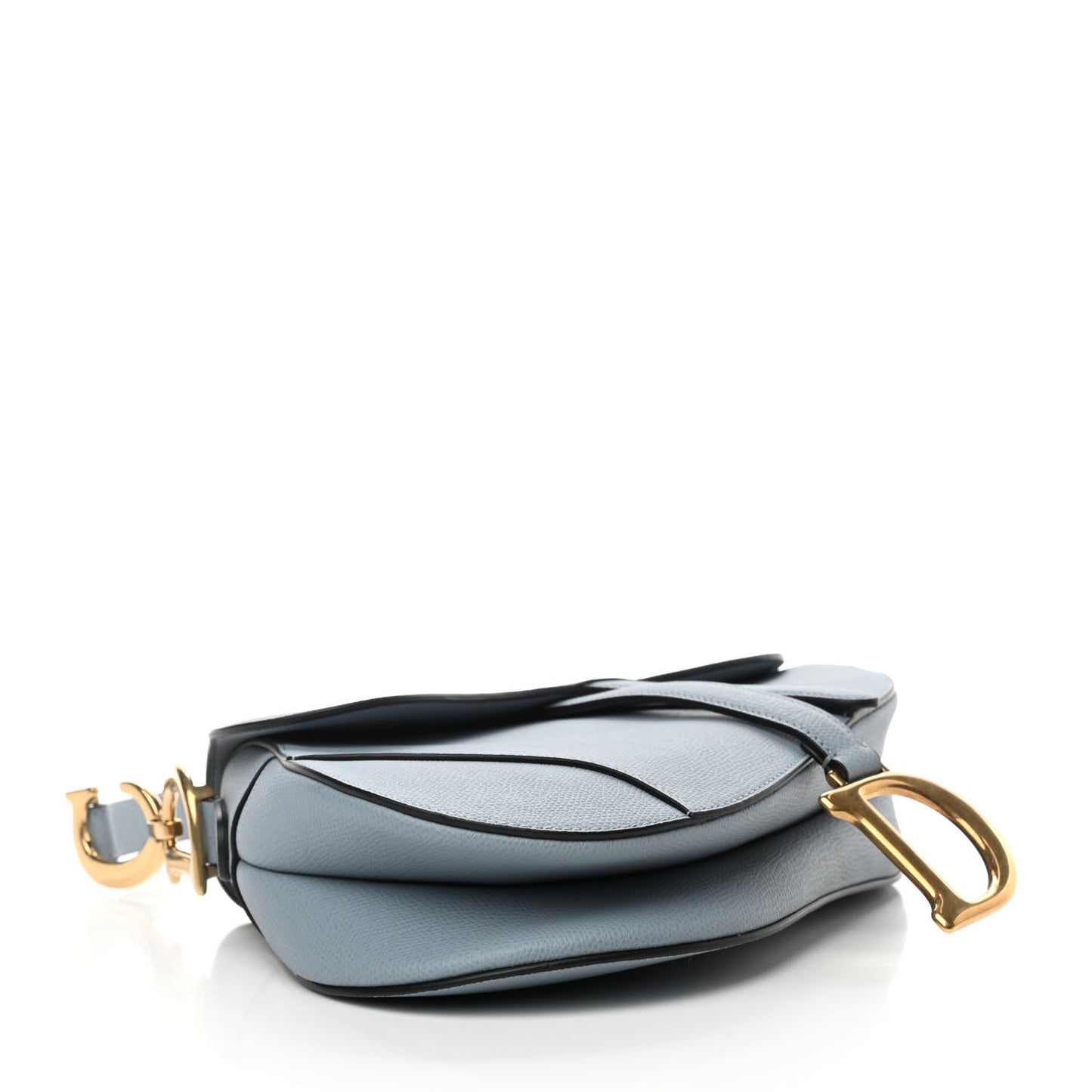 Grained Calfskin Saddle Bag Sky Blue
