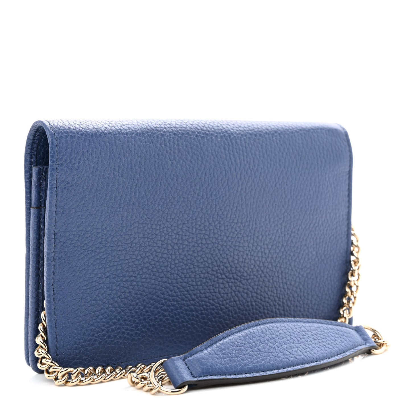 Pebbled Calfskin Soho Wallet On Chain Caspian