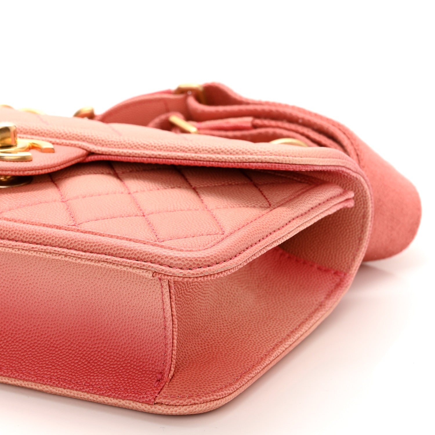 Chanel Caviar Quilted Small Sunset On The Sea Flap Coral 9 of 10