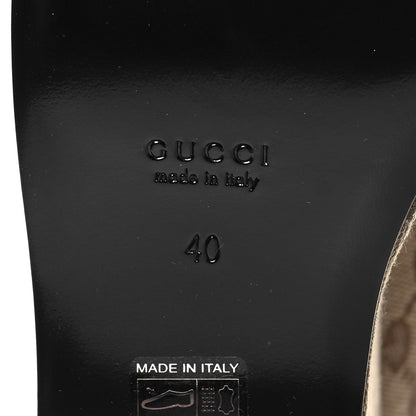 Gucci Canvas GG Monogram Horsebit Calfskin Womens Horsebit Platform Loafers 40 Beige Ebony 7 of 9