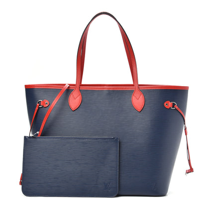 Louis Vuitton Epi Neverfull MM Indigo Coquelicot 1 of 9