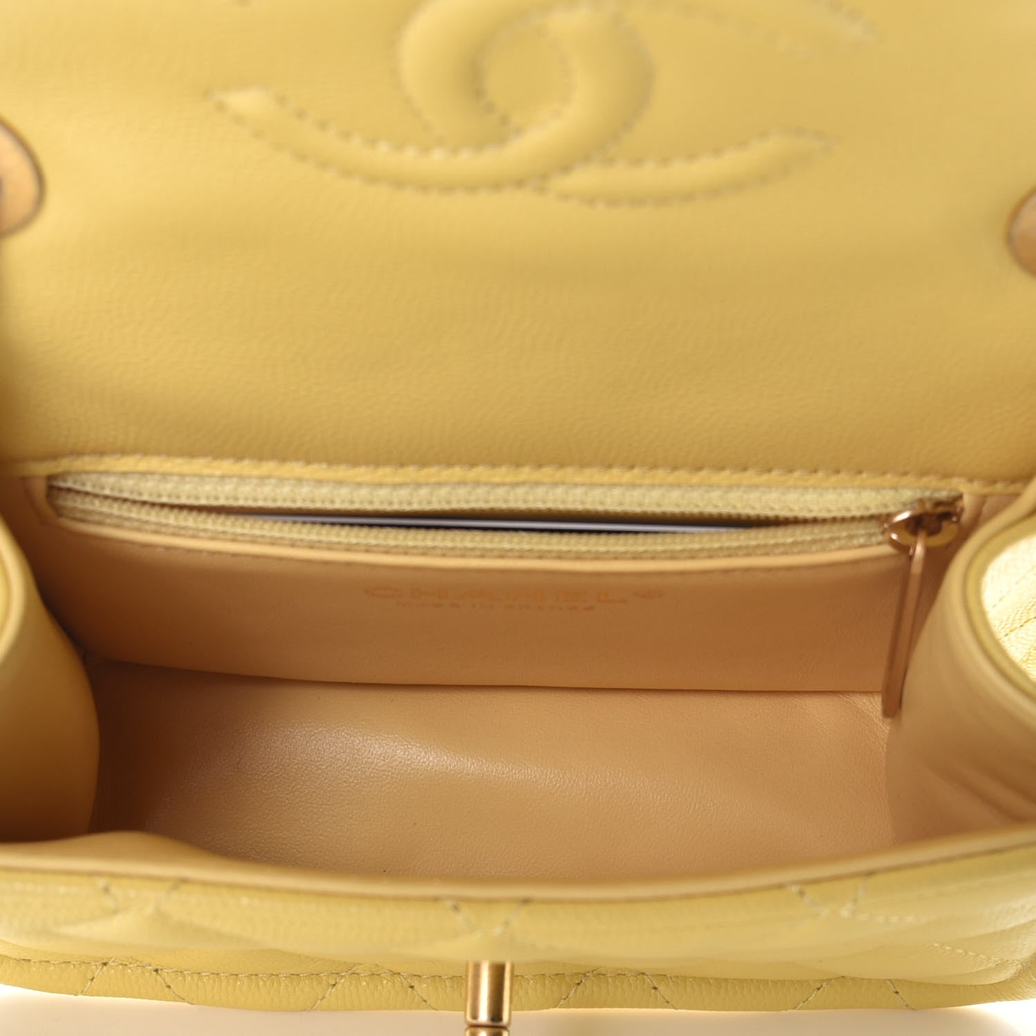 Chanel Caviar Quilted Mini Sweet Classic Flap Yellow 5 of 9